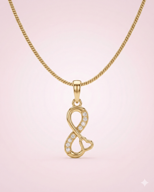 Collar Infinity Golden - Collar enchapado en oro 18k de infinito - Podios