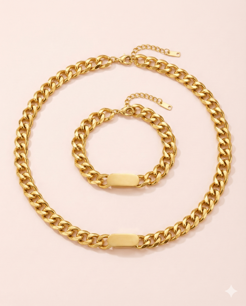 Collar y Pulsera de Cadenas de Acero Inoxidable - Podios