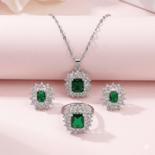 Conjunto Esperanza Full - collar, aros y anillo bañados en plata 925 - Podios