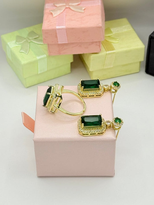 Conjunto Esperanza Premium - collar y aros bañados en oro de 18k - Podios
