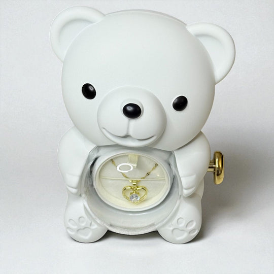 Deluxe Glamour™ Collar de corazón de acero inoxidable con circón blanco - Podios