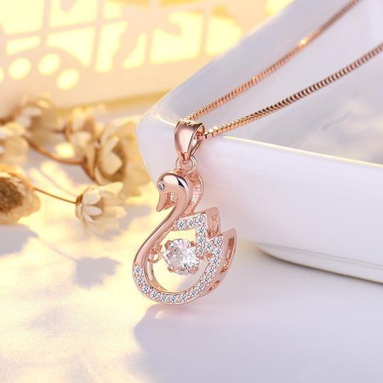 Double Love Rose Gold - collar enchapado en oro 14k con circones - Podios