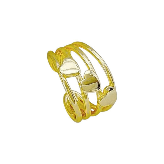 Embrace me 3 hearts™ Anillo ajustable enchapado en oro 18 quilates - Podios