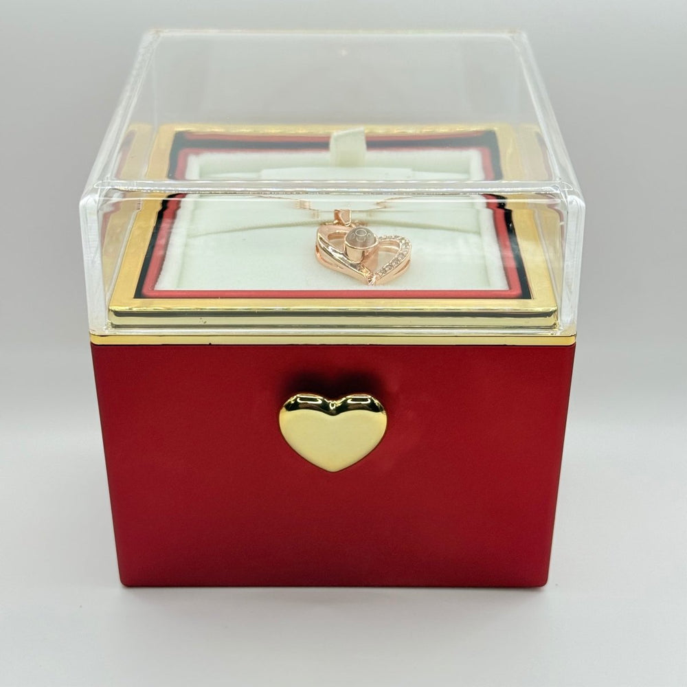 EternalLove Deluxe™: Regalo especial incluye collar, rosa de terciopelo y caja rotatoria - Podios