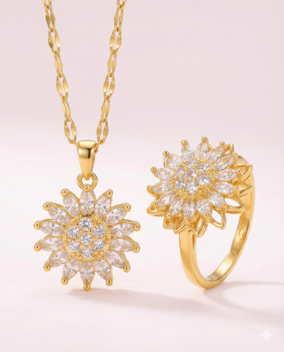 GiraTwin™ variedad de girasoles giratorios bañados en oro 18k - Podios