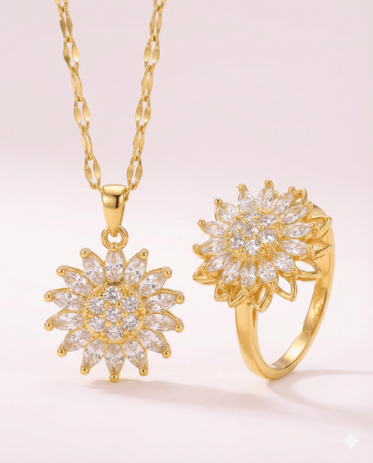 GiraTwin™ variedad de girasoles giratorios bañados en oro 18k - Podios