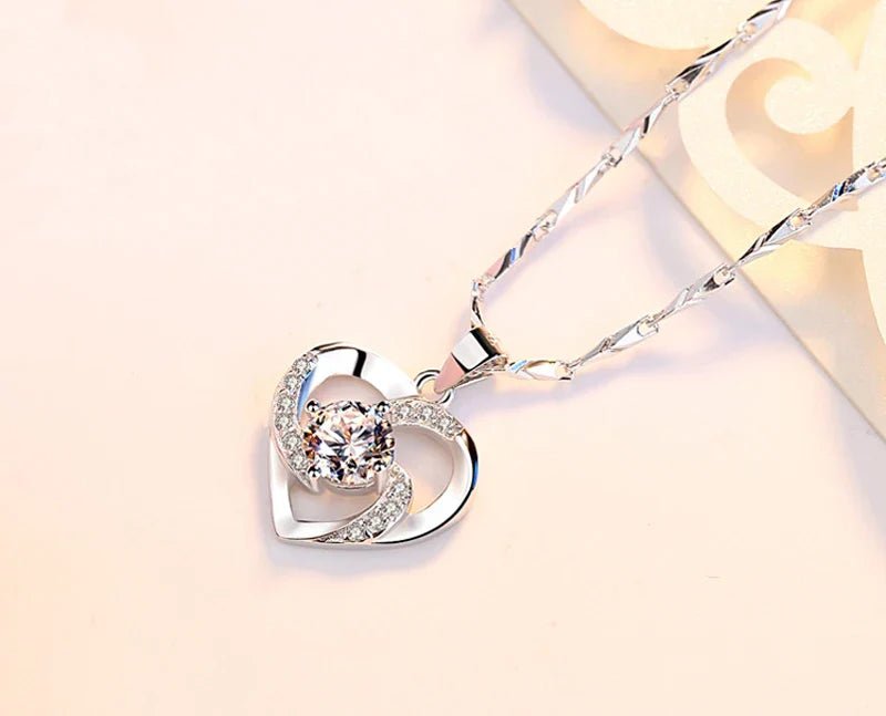 Glacial Glamour Rosa Eterna™ Collar de plata 925 con circón blanco y caja rosada de rosa eterna - Podios