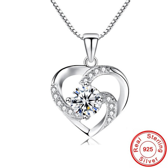 Glacial Glamour Rosa Eterna™ Collar de plata 925 con circón blanco y caja rosada de rosa eterna - Podios