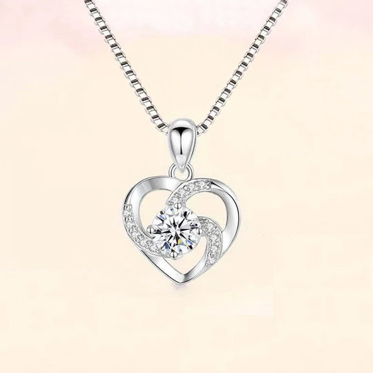 Glacial Glamour Rosa Eterna™ Collar de plata 925 con circón blanco y caja rosada de rosa eterna - Podios