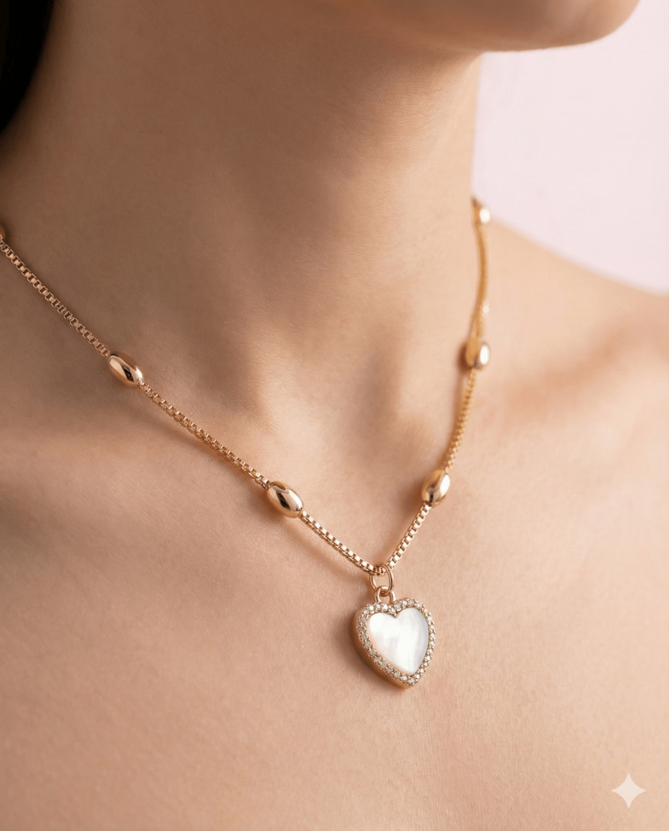 Golden Bless Heart™ Collar enchapado en oro 18 quilates - Podios