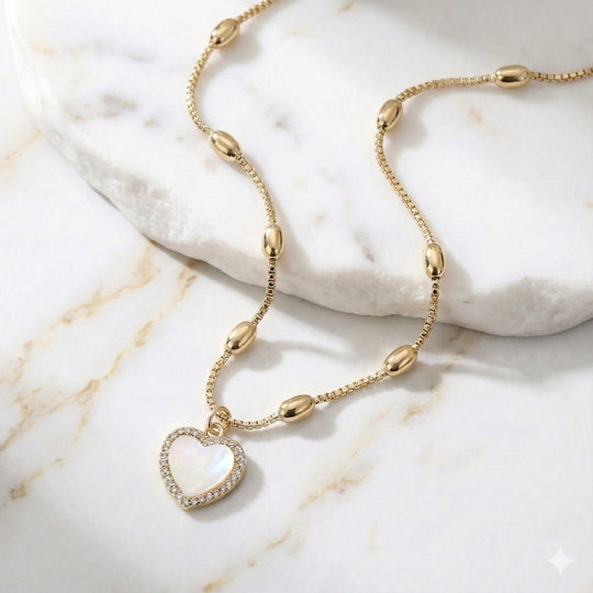 Golden Bless Heart™ Collar enchapado en oro 18 quilates - Podios