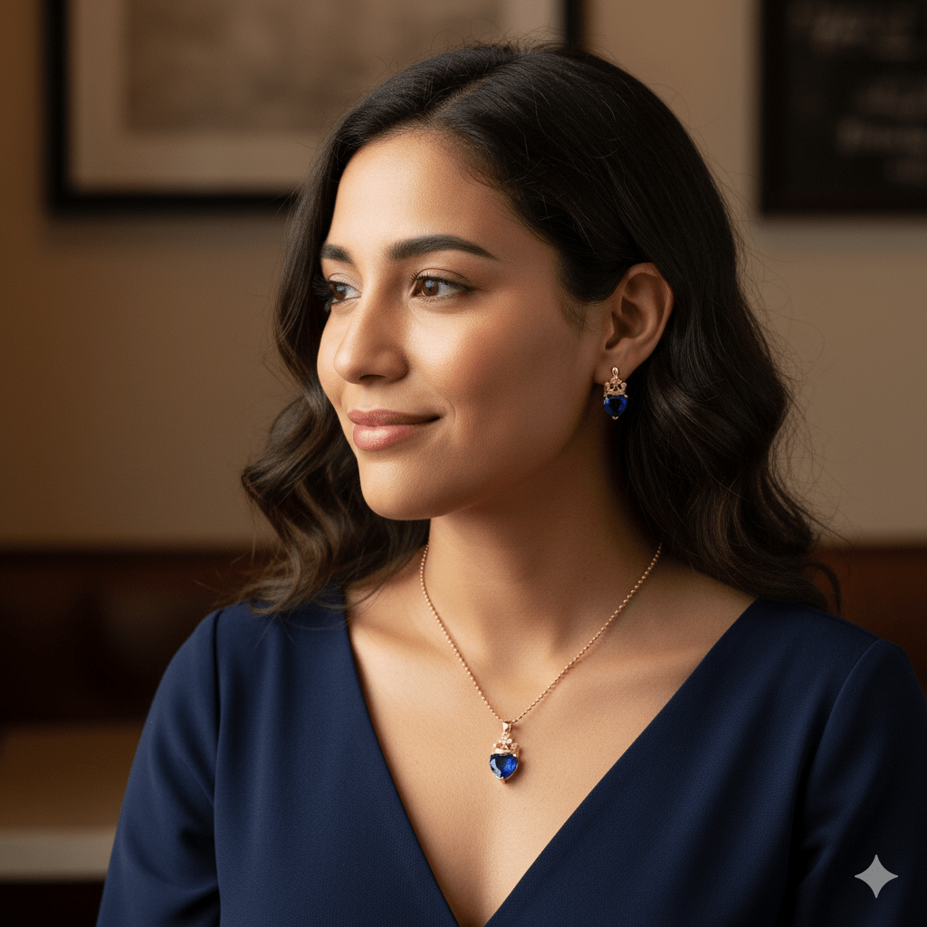 Golden Emeroyal Dúo™ Conjunto de collar y aros enchapados en oro 18k con circonita cúbica - Podios