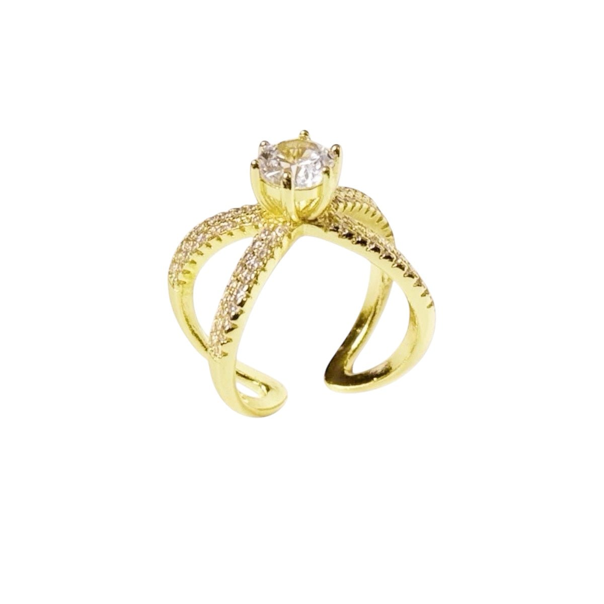 Golden Mega Crown™ - Anillo ajustable enchapado en oro 18 quilates - Podios