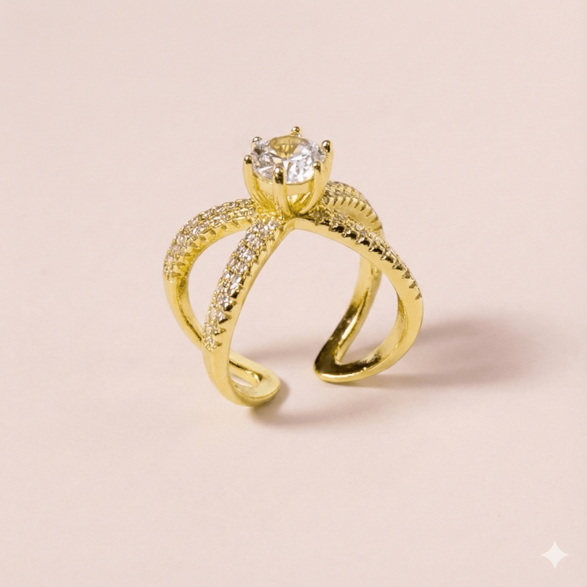 Golden Mega Crown™ - Anillo ajustable enchapado en oro 18 quilates - Podios