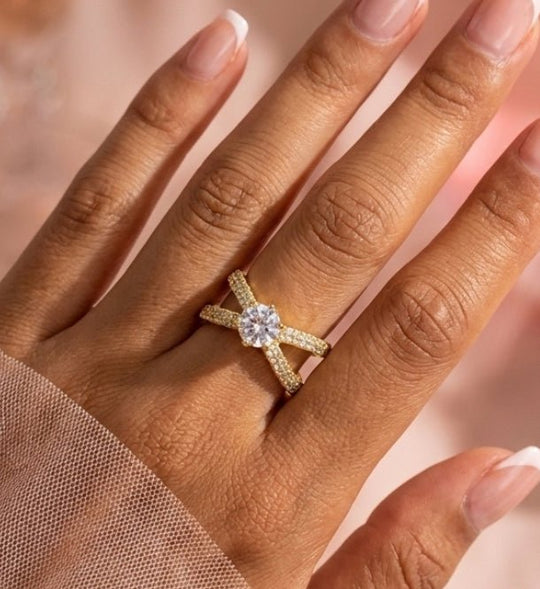 Golden Mega Crown™ - Anillo ajustable enchapado en oro 18 quilates - Podios