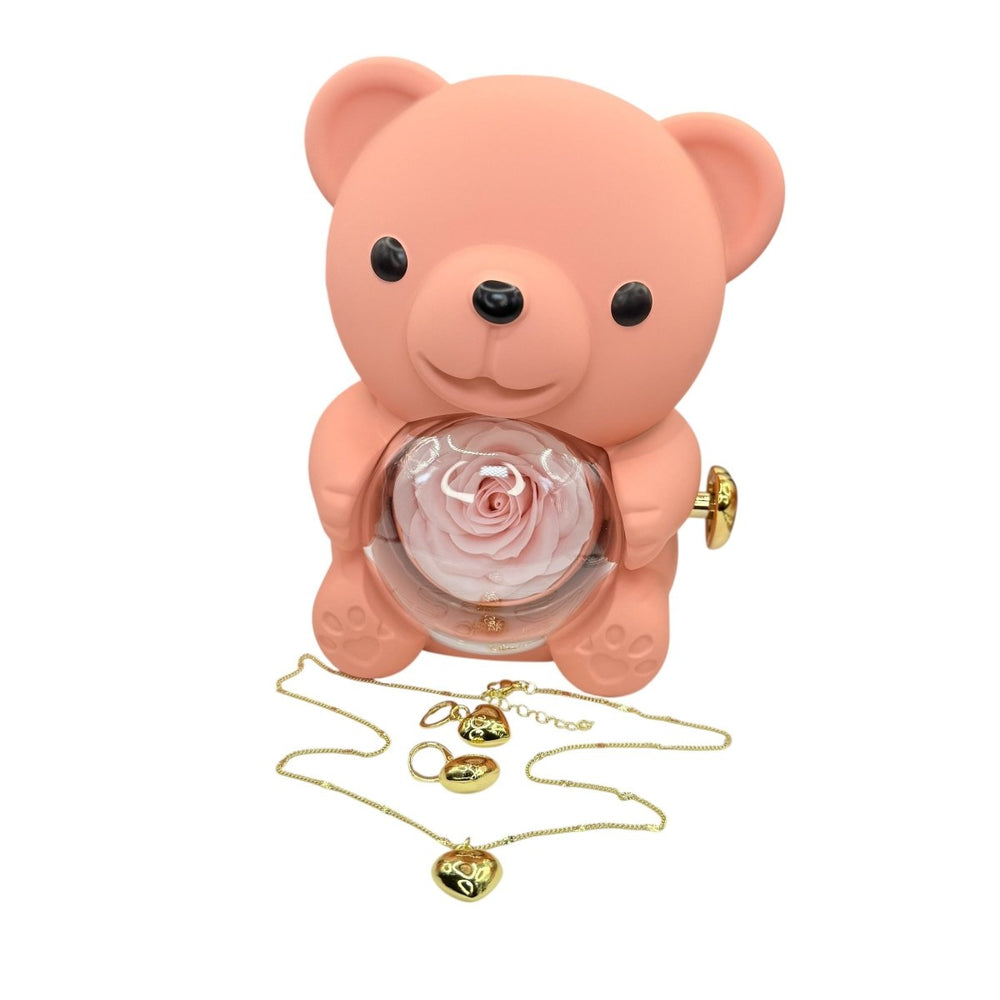 Golden Promise Plus™ Conjunto de collar y aros enchapados en oro 18k en caja de oso - Podios