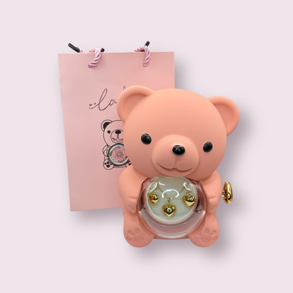 Golden Promise Plus™ Conjunto de collar y aros enchapados en oro 18k en caja de oso - Podios