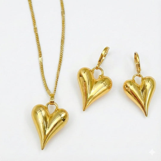 Golden Promise you&me™ Conjunto de collar y aros enchapados en oro 18k - Podios