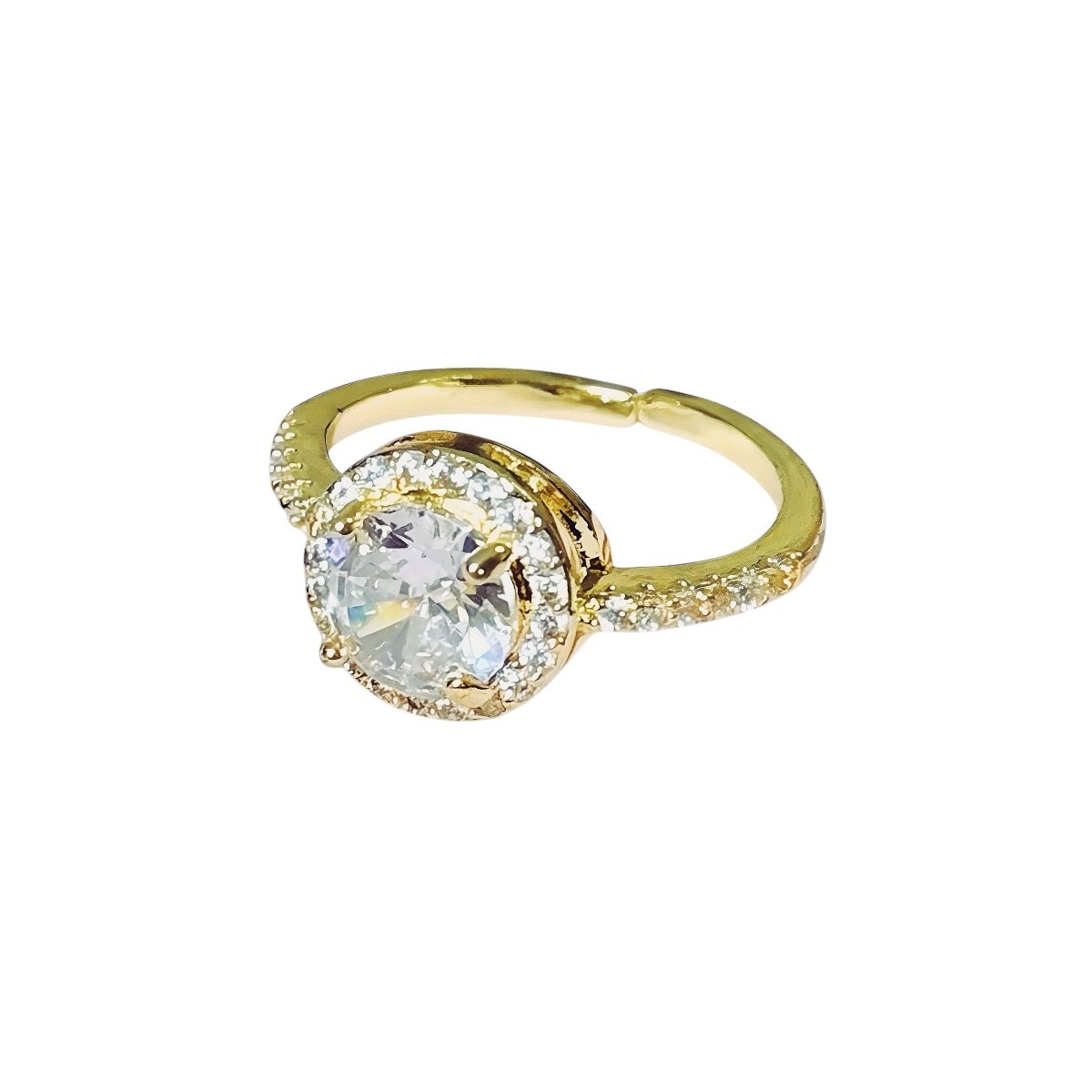 Golden Ring Gran Circonita™ - Anillo ajustable enchapado en oro 18 quilates - Podios