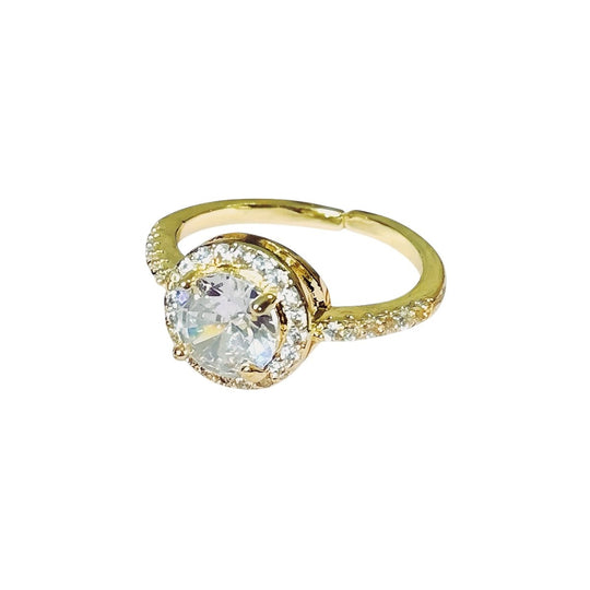 Golden Ring Gran Circonita™ - Anillo ajustable enchapado en oro 18 quilates - Podios