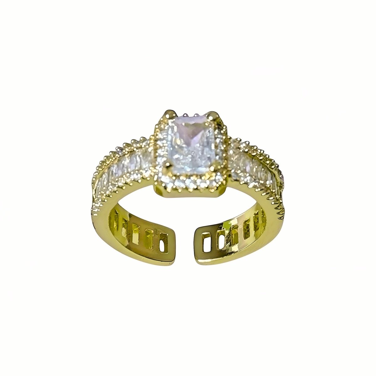Golden Ring Luxury™ - Anillo ajustable enchapado en oro 18 quilates - Podios