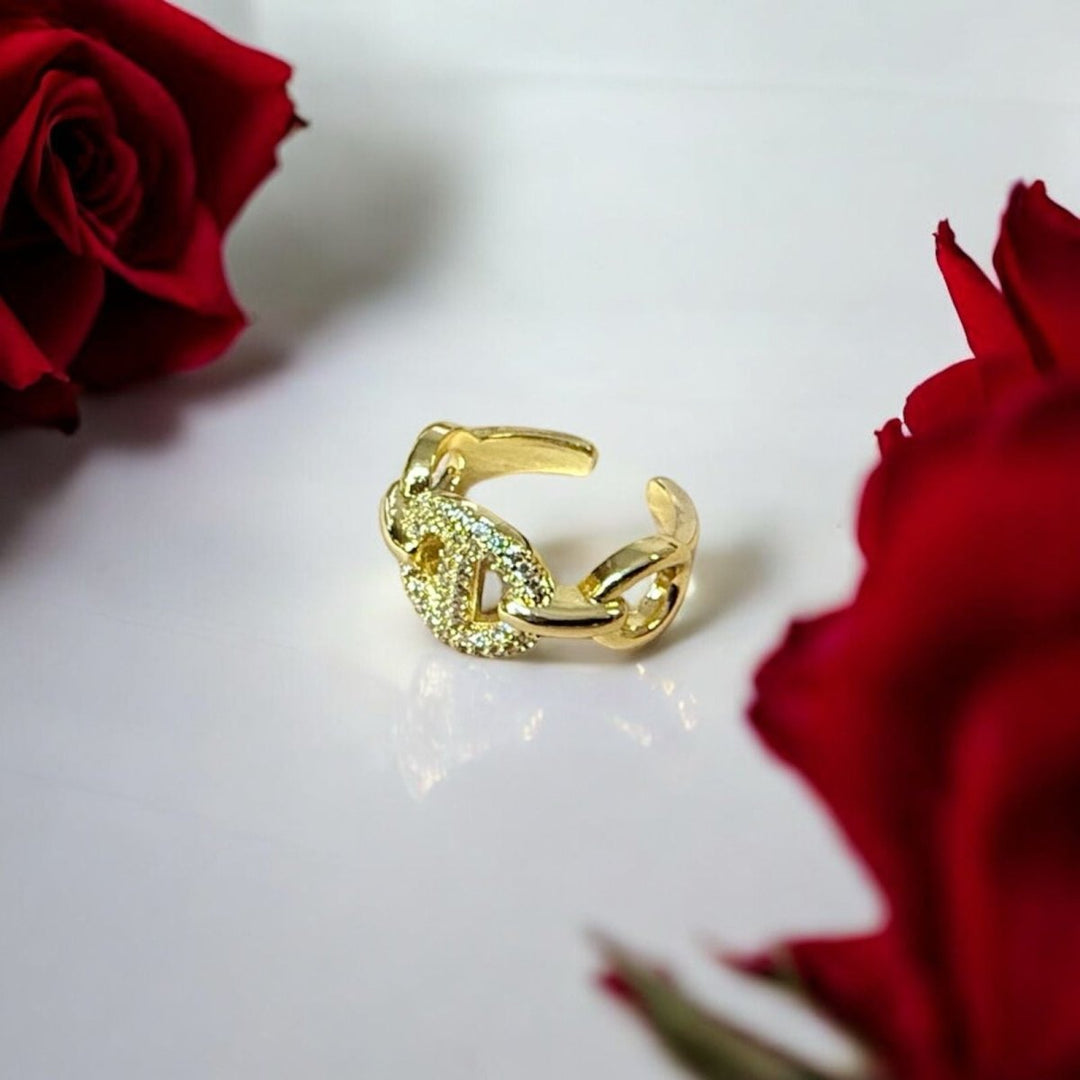 Golden Ring Strong™ - Anillo ajustable enchapado en oro 18 quilates - Podios