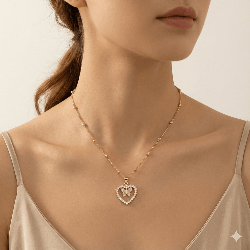 Golden Wind™ Collar de Mariposa enchapado en Oro 18 quilates - Podios