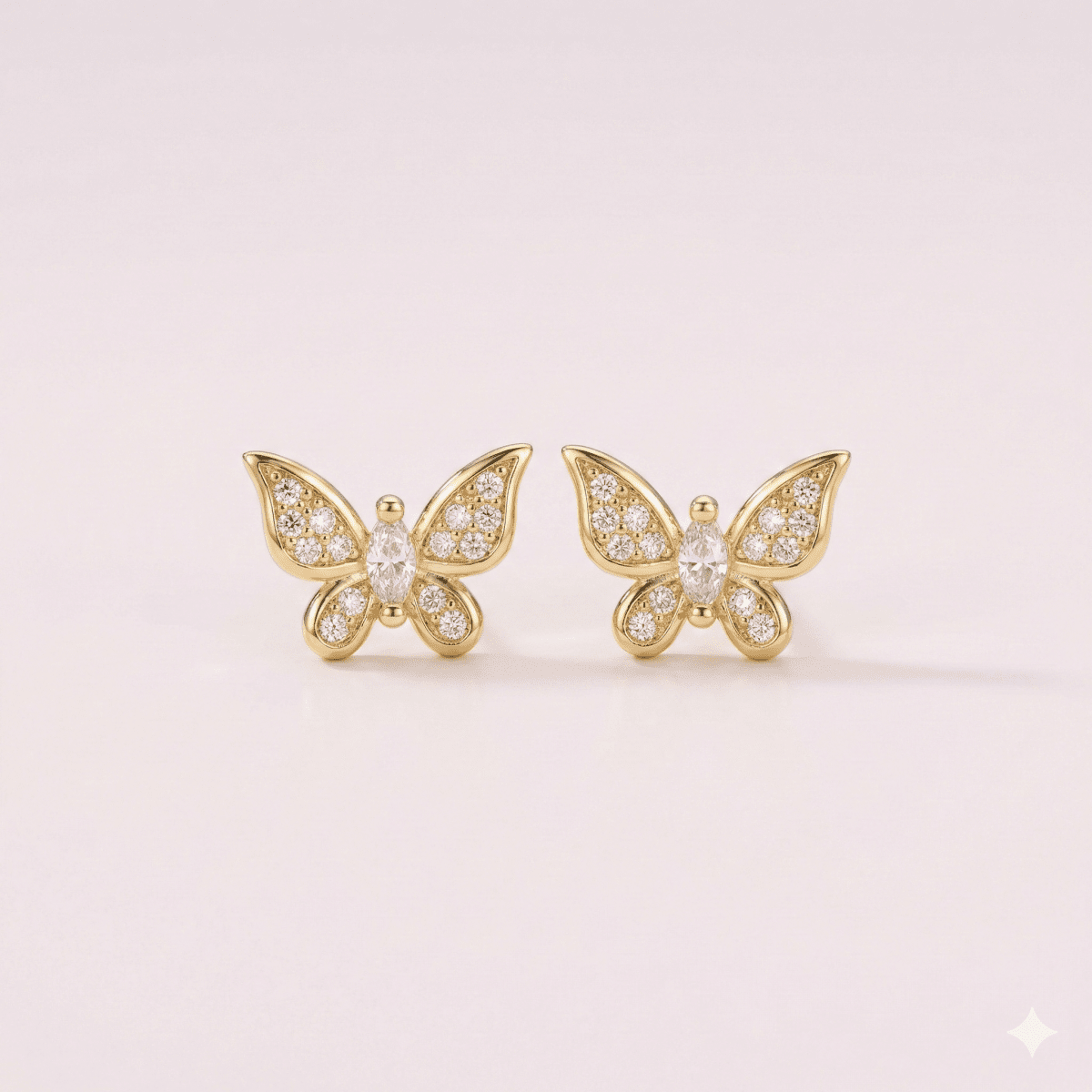 LY Butterfly Bright™ Aros enchapados en oro de 18 quilates - Podios