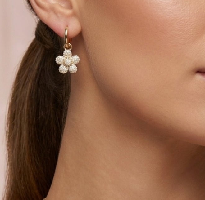 LY Flores Pendant™ aros enchapado en oro 18k - Podios