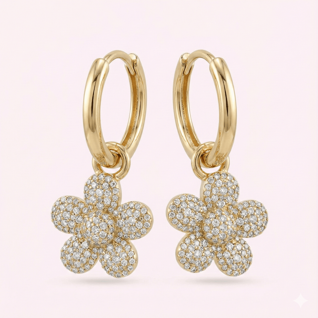 LY Flores Pendant™ aros enchapado en oro 18k - Podios