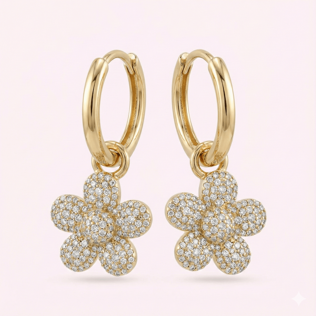 LY Flores Pendant™ aros enchapado en oro 18k - Podios