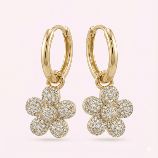 LY Flores Pendant™ aros enchapado en oro 18k - Podios