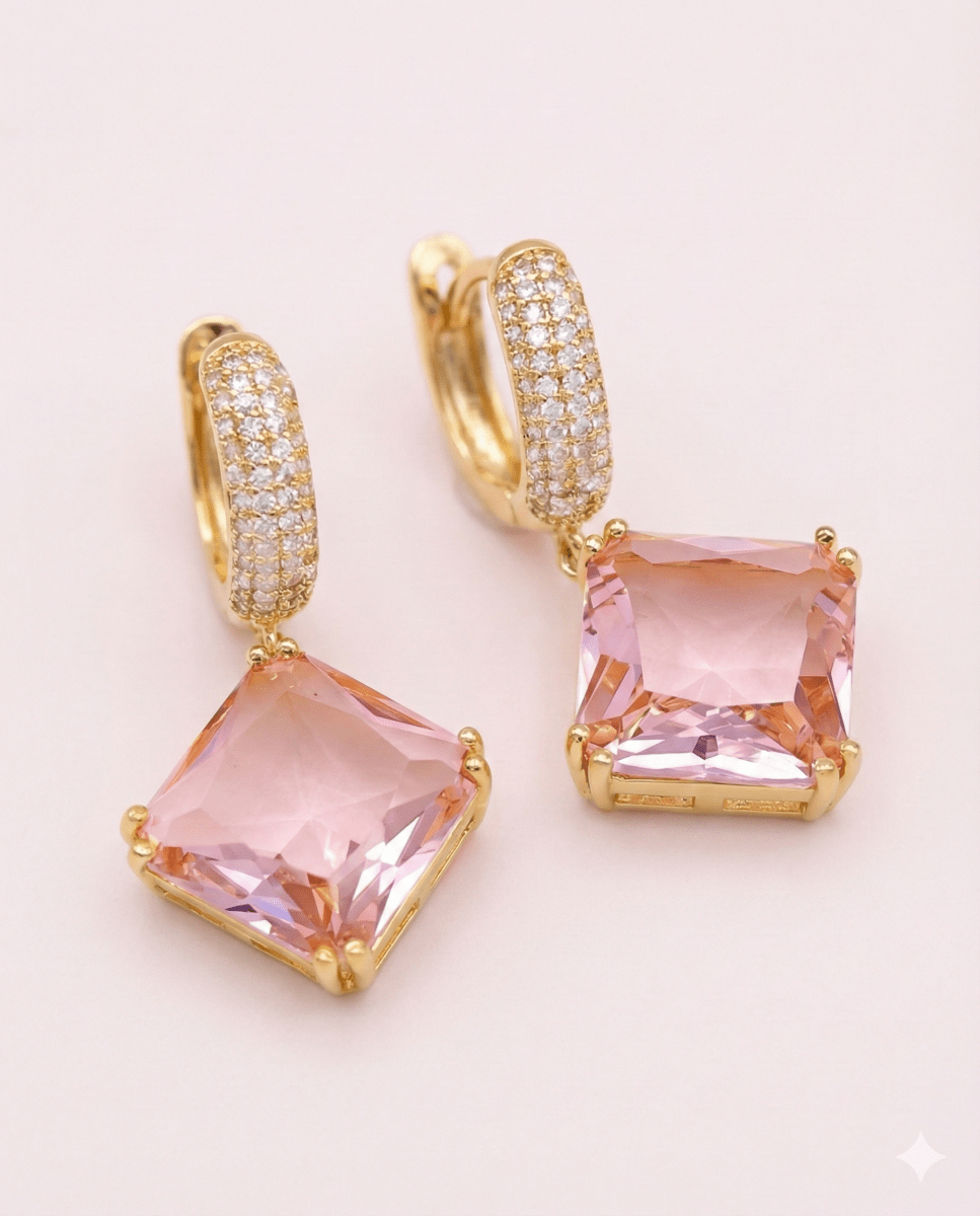 LY Rose Diamond™ Aros enchapados en oro de 18 quilates - Podios