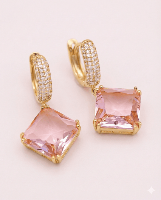 LY Rose Diamond™ Aros enchapados en oro de 18 quilates - Podios