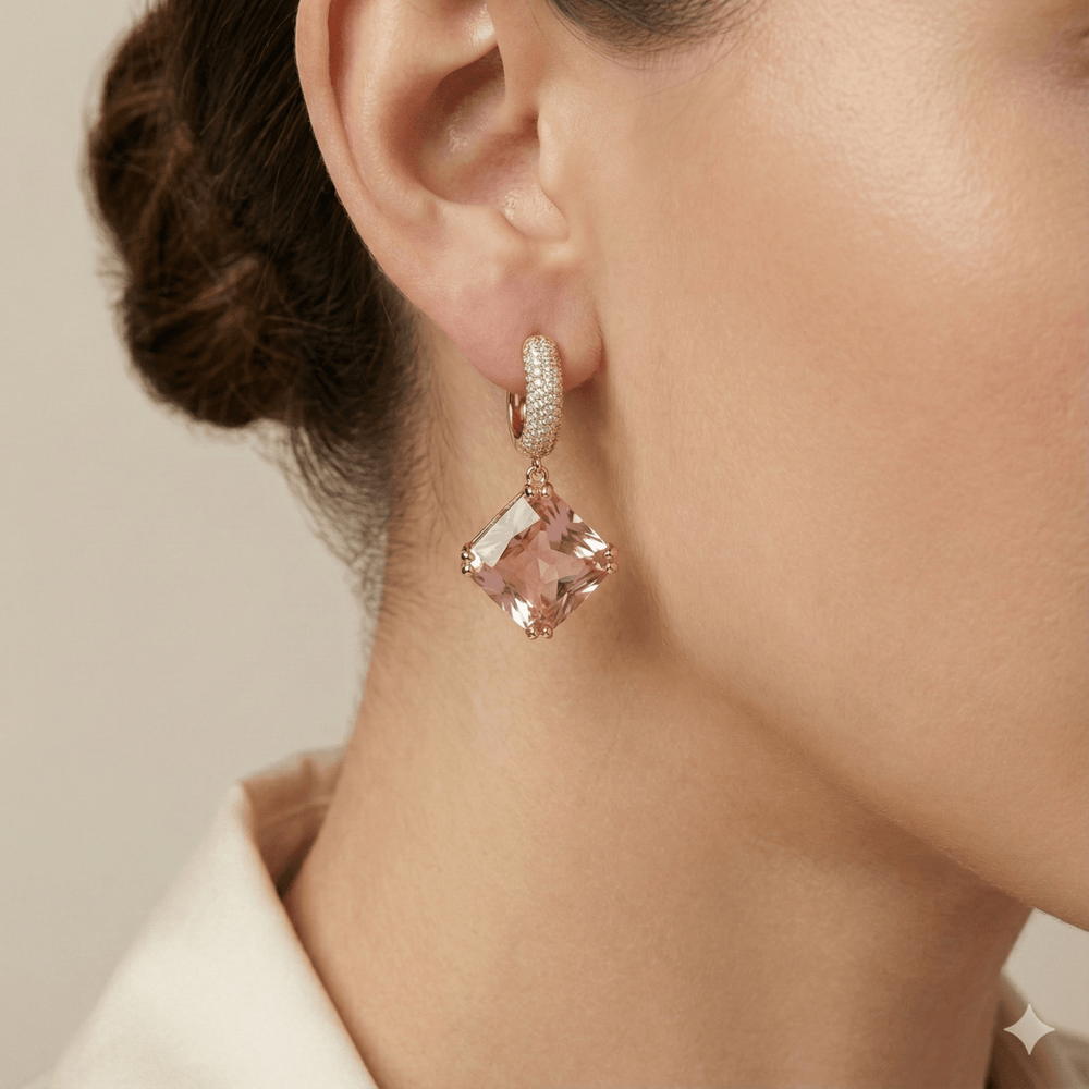 LY Rose Diamond™ Aros enchapados en oro de 18 quilates - Podios