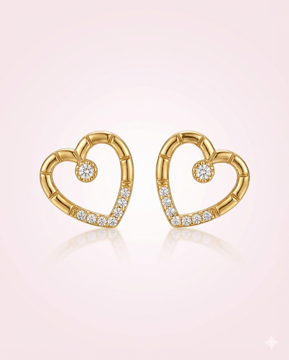 LY Super Heart™ Aros enchapados en oro de 18 quilates - Podios