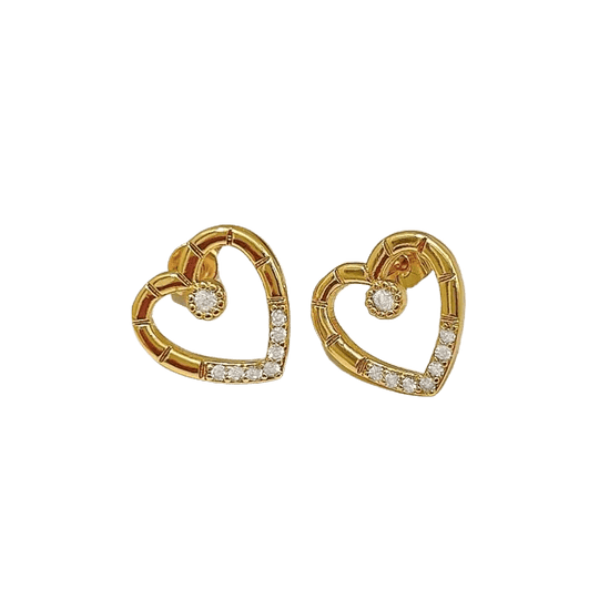 LY Super Heart™ Aros enchapados en oro de 18 quilates - Podios