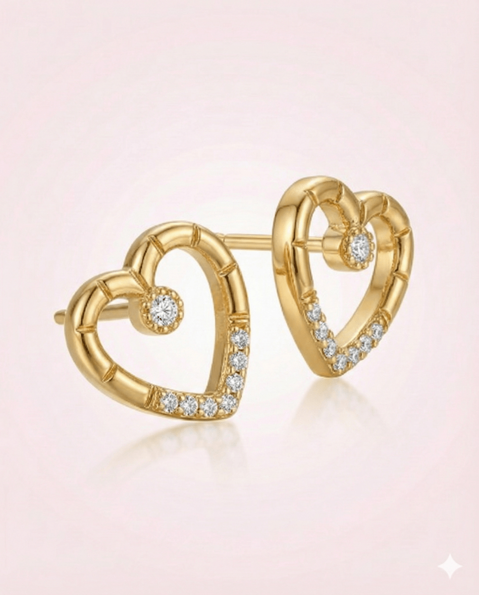 LY Super Heart™ Aros enchapados en oro de 18 quilates - Podios