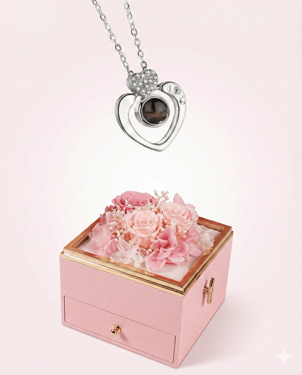 Musical Box con Collar Plata 925 “te amo en 100 idiomas” - Podios
