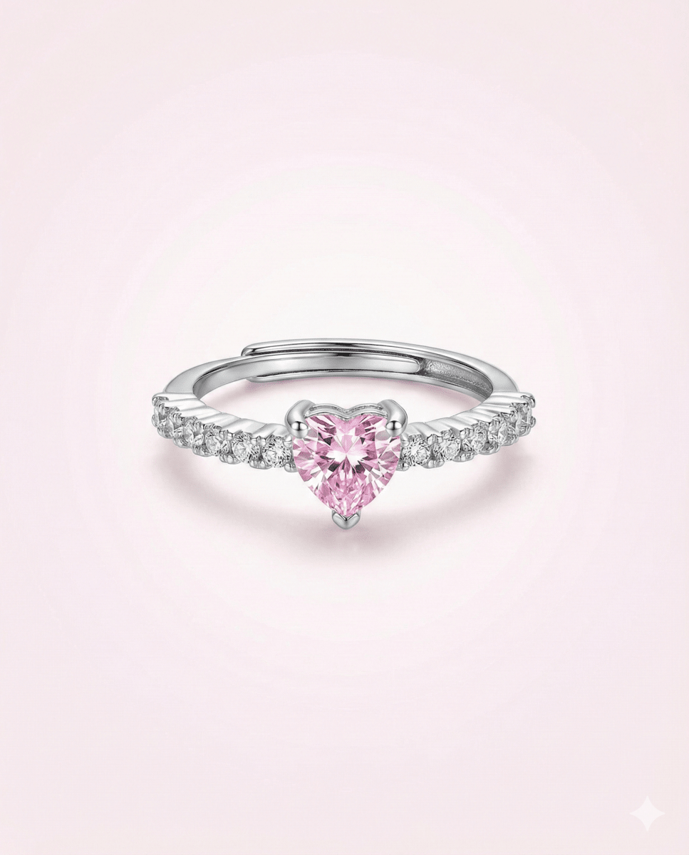 Pink Covenant - anillo enchapado en plata con cristal rosa - Podios