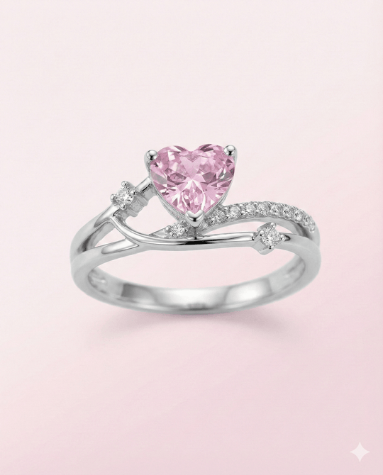 Pink Ilussion - anillo enchapado en plata con cristal rosa - Podios