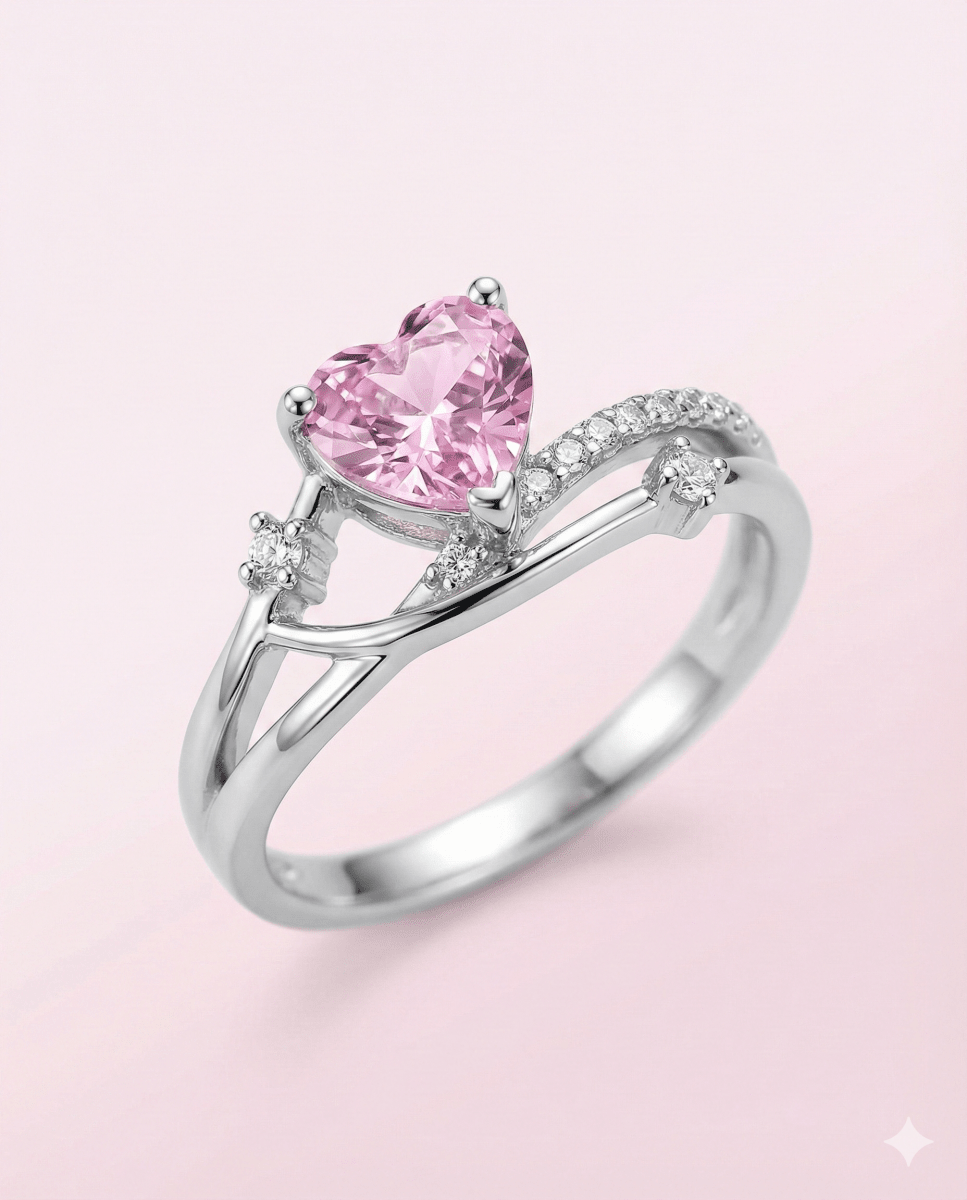 Pink Ilussion - anillo enchapado en plata con cristal rosa - Podios