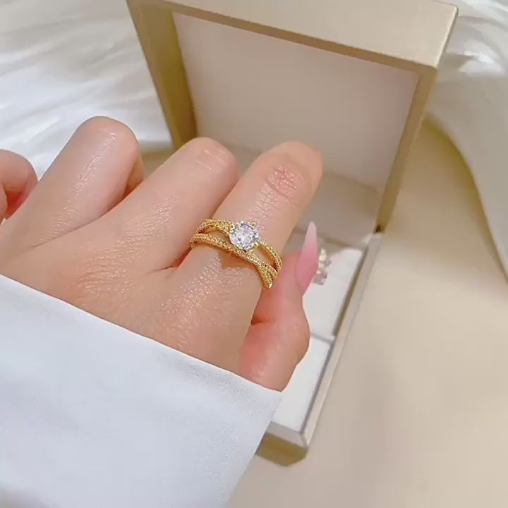 Carry me Joy - anillo ajustable bañado en oro de 18k