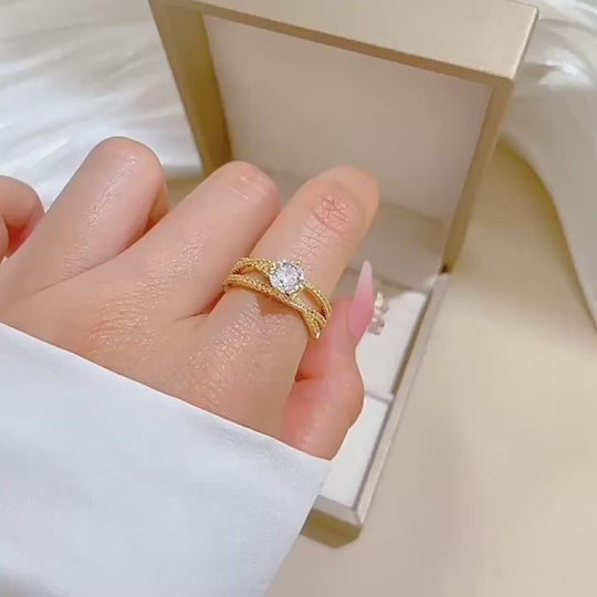 Carry me Joy - anillo ajustable bañado en oro de 18k