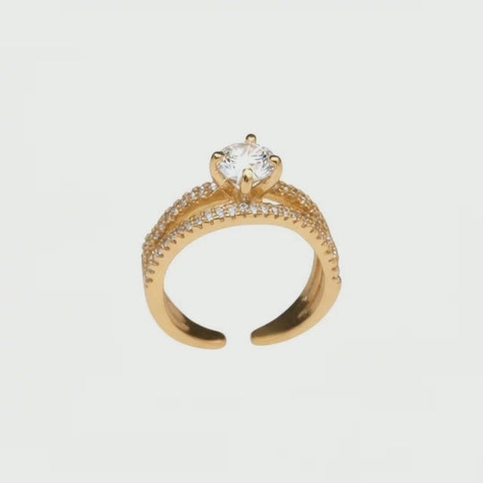 Carry me Joy - anillo ajustable bañado en oro de 18k