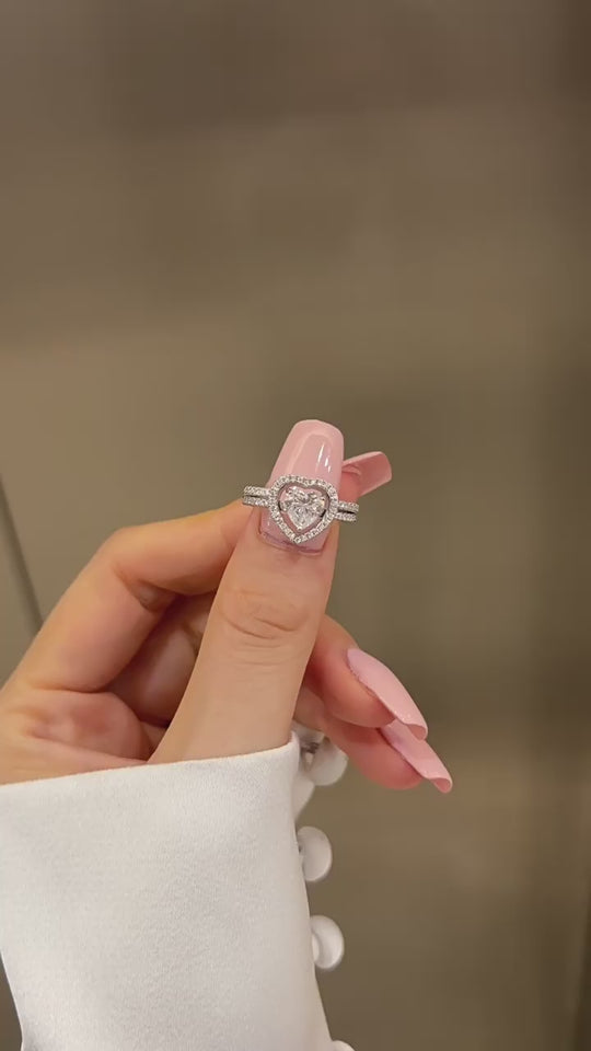Anillo Corazón y Corona Dúo - ajustable y separable (2 en 1)