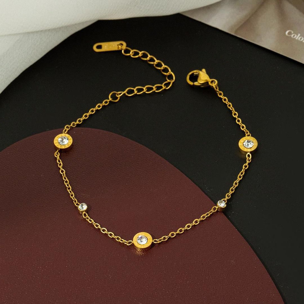 Pulsera Brillante Aurora – Bañada en oro 14K y ajustable - Podios