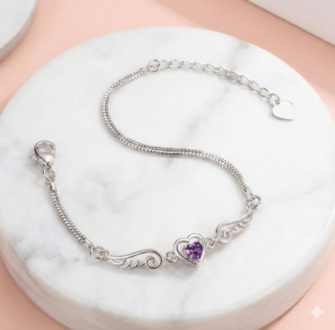 Pulsera Corazon Amor Violeta - Podios