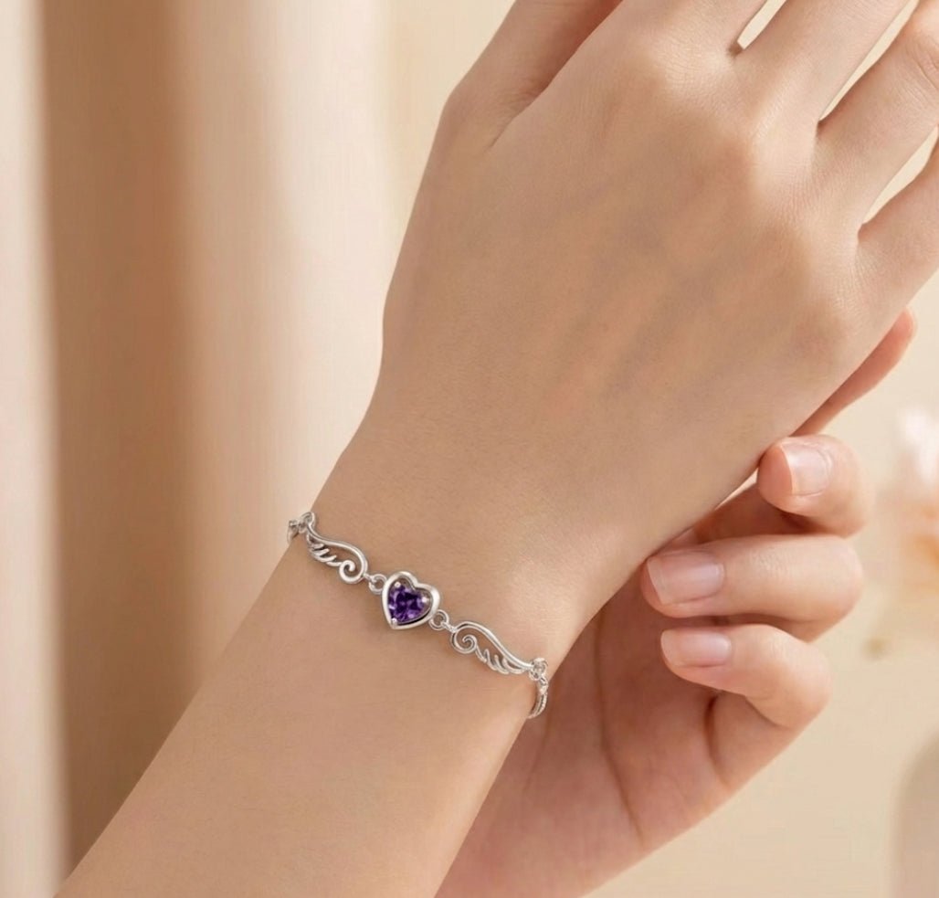 Pulsera Corazon Amor Violeta - Podios