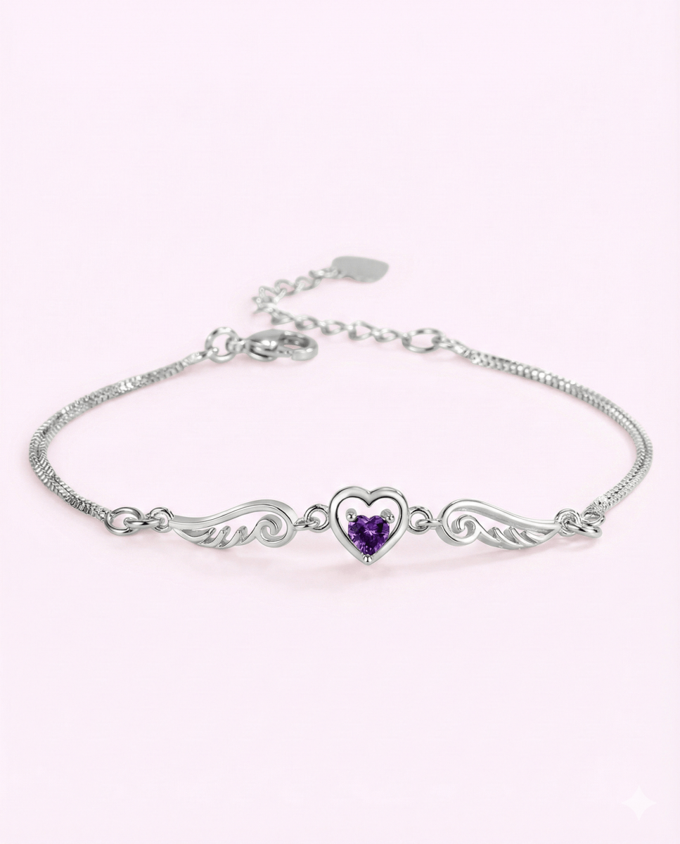 Pulsera Corazon Amor Violeta - Podios